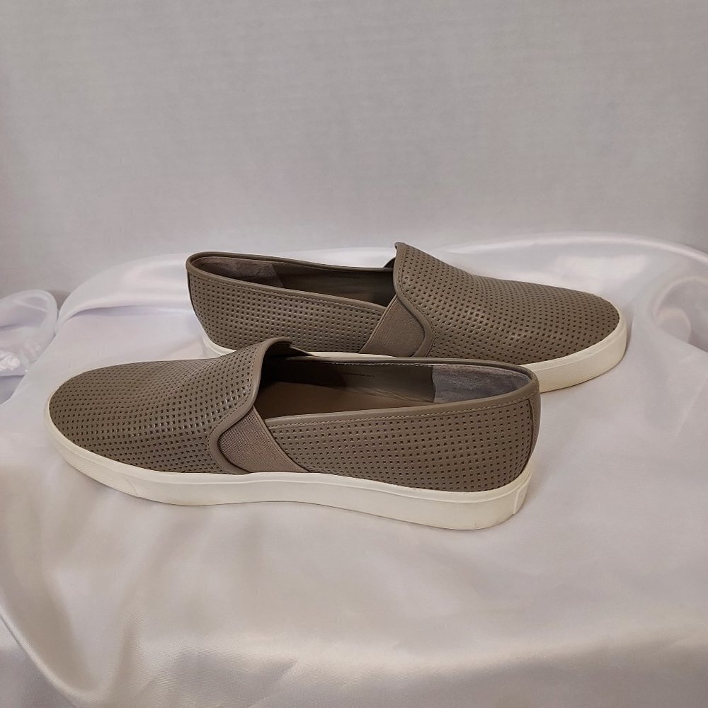 Vince Size 8.5 Blair Perforated Leather Slip-On Sneakers